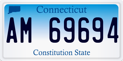 CT license plate AM69694