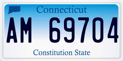 CT license plate AM69704