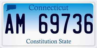 CT license plate AM69736