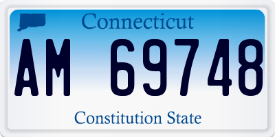 CT license plate AM69748