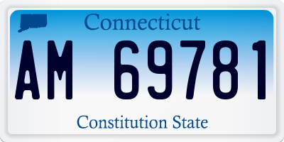 CT license plate AM69781