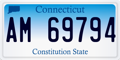 CT license plate AM69794