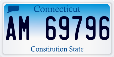 CT license plate AM69796