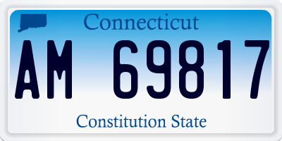 CT license plate AM69817