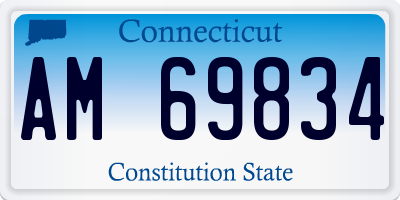 CT license plate AM69834