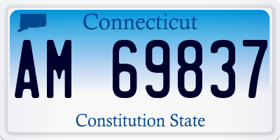 CT license plate AM69837