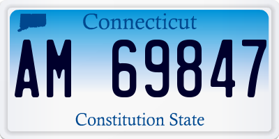 CT license plate AM69847