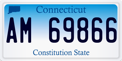 CT license plate AM69866
