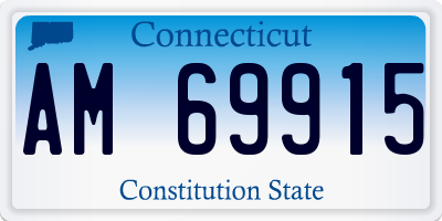 CT license plate AM69915