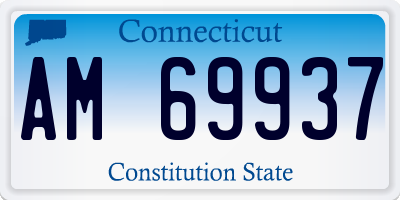 CT license plate AM69937