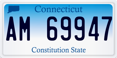 CT license plate AM69947