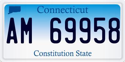 CT license plate AM69958