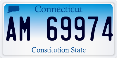 CT license plate AM69974