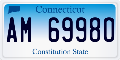 CT license plate AM69980