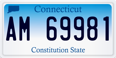 CT license plate AM69981