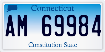 CT license plate AM69984