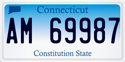 CT license plate AM69987