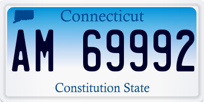 CT license plate AM69992