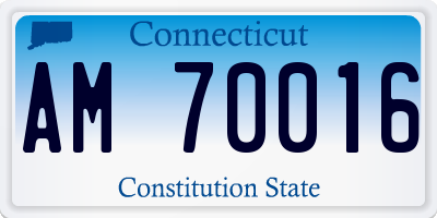 CT license plate AM70016