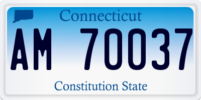 CT license plate AM70037