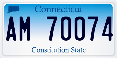 CT license plate AM70074