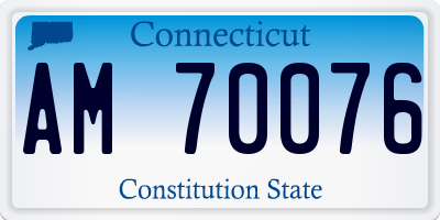 CT license plate AM70076