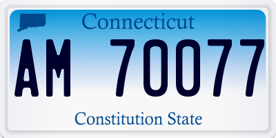 CT license plate AM70077