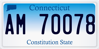 CT license plate AM70078