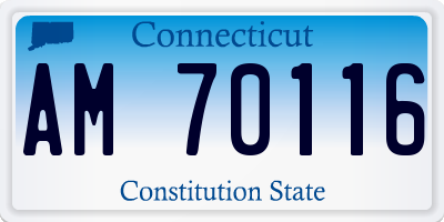 CT license plate AM70116