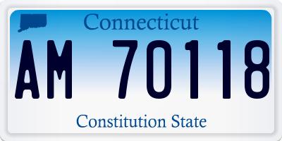 CT license plate AM70118