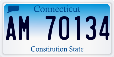 CT license plate AM70134