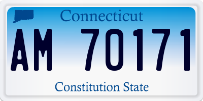 CT license plate AM70171