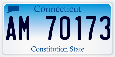 CT license plate AM70173