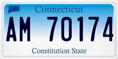 CT license plate AM70174