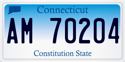 CT license plate AM70204