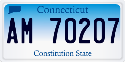 CT license plate AM70207