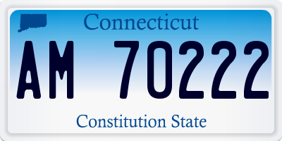 CT license plate AM70222