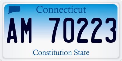 CT license plate AM70223