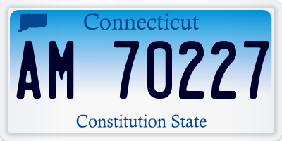 CT license plate AM70227