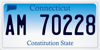 CT license plate AM70228