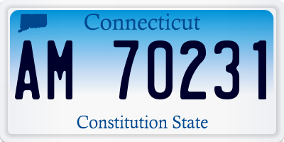 CT license plate AM70231