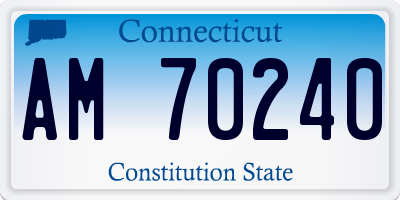 CT license plate AM70240