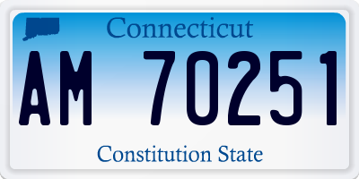CT license plate AM70251