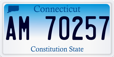 CT license plate AM70257