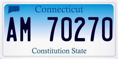 CT license plate AM70270