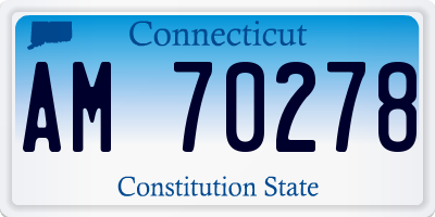 CT license plate AM70278