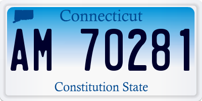CT license plate AM70281