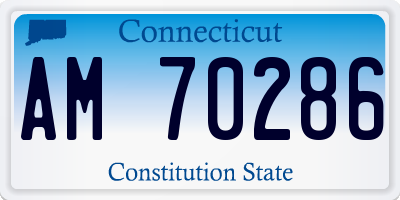 CT license plate AM70286