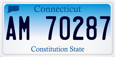 CT license plate AM70287