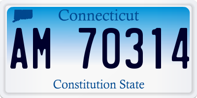 CT license plate AM70314